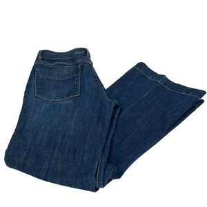 Gap Curvy Trousers Flare Blue Stretch Jeans Women Size 8 Mid Rise Western Boot